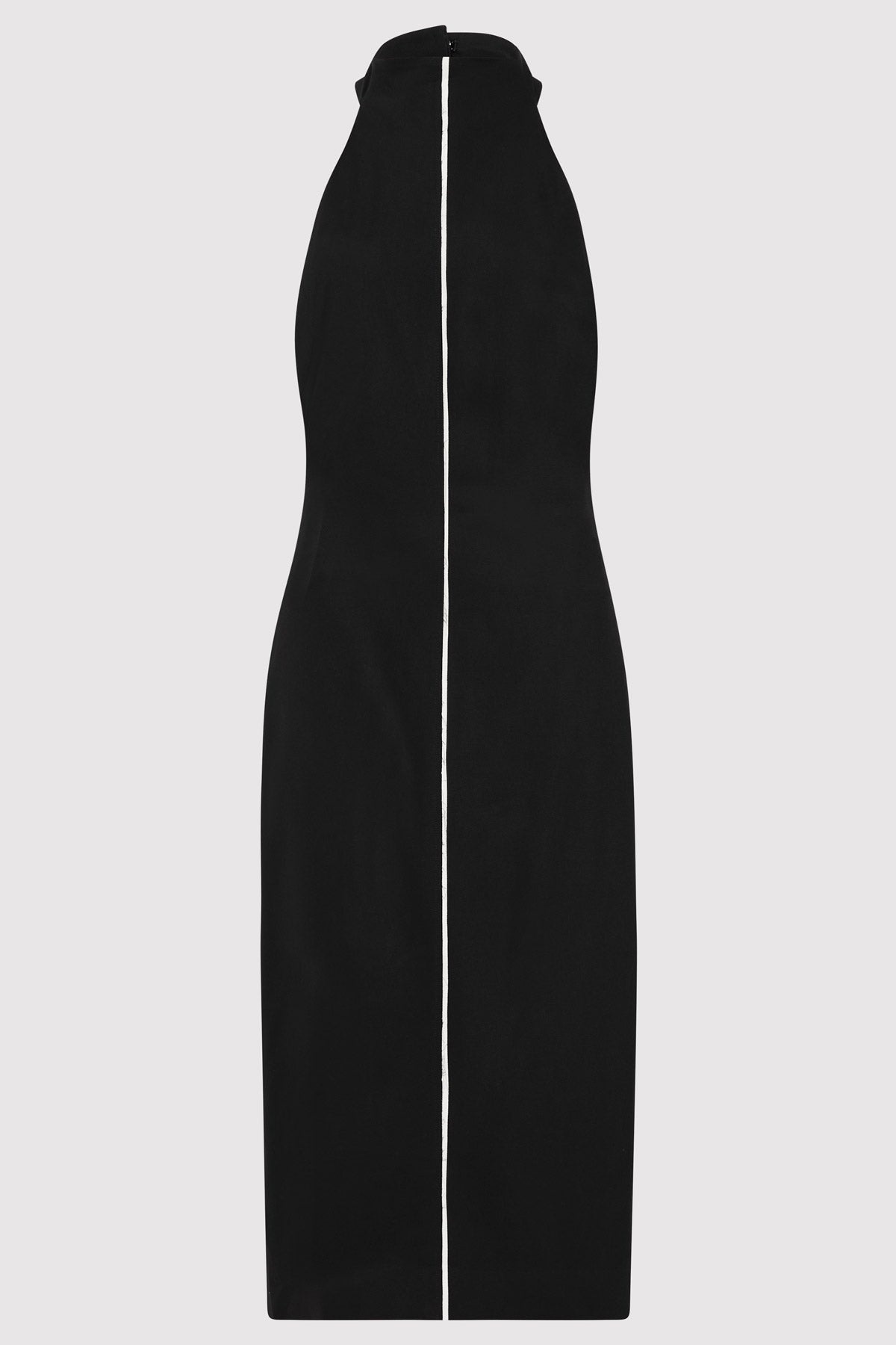 Raw Edge Halter Dress - Black - 1
