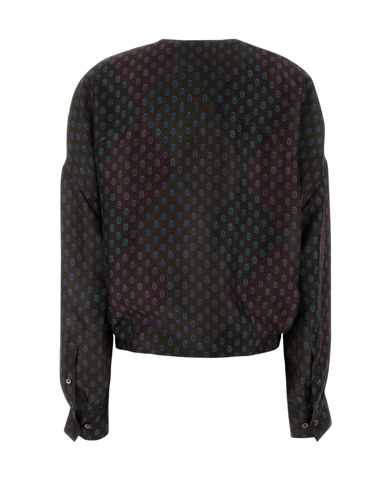 Printed Silk Camiel Blouse - 2