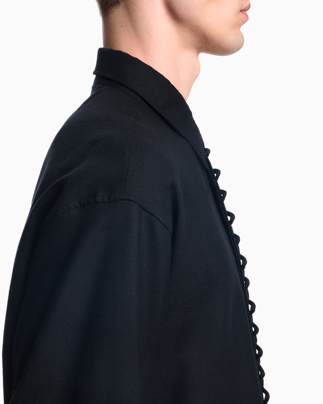 VIYELLA WOOL SHIRT WITH ZIG-ZAG EMBELLISHMENT - 5