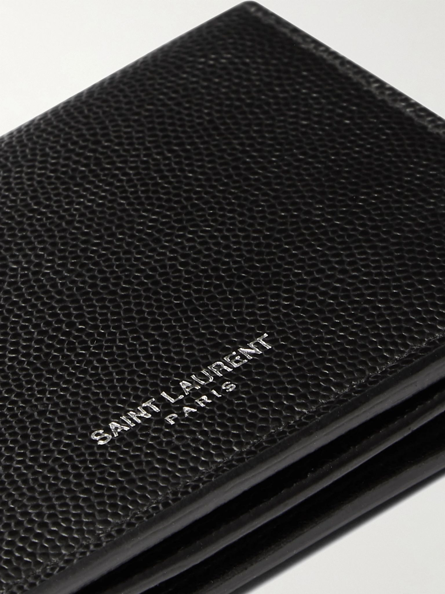 Pebble-Grain Leather Billfold Wallet Black - 3