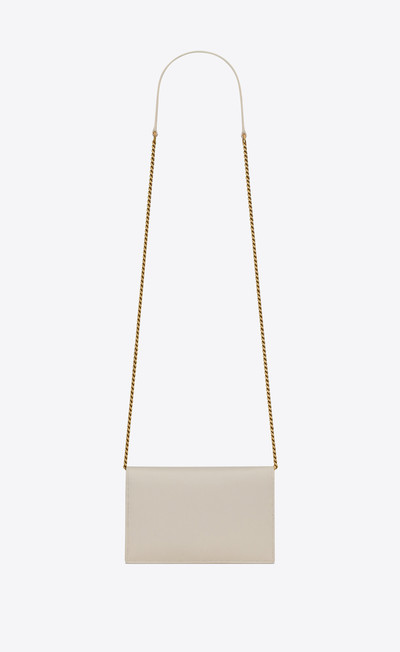 SAINT LAURENT cassandre envelope chain wallet in smooth leather outlook