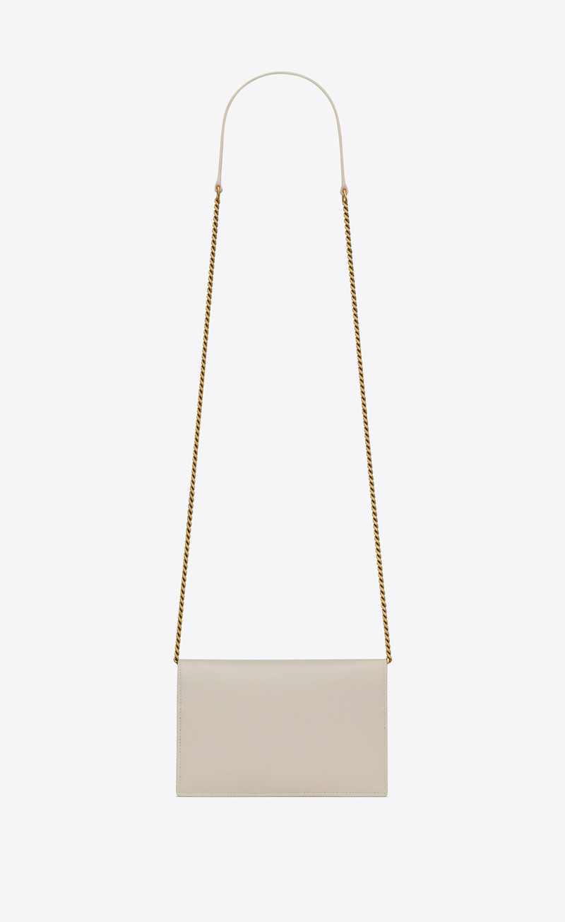 SAINT LAURENT cassandre envelope chain wallet in smooth leather outlook