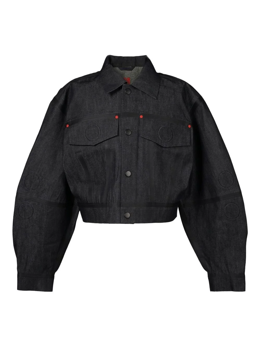 embossed denim jacket - 1