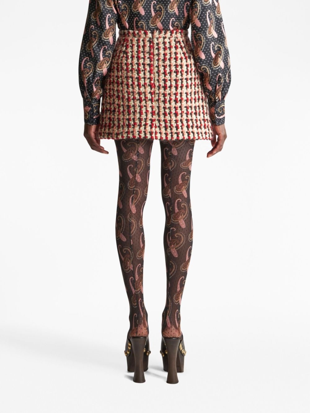 bouclé wool-blend mini skirt - 4