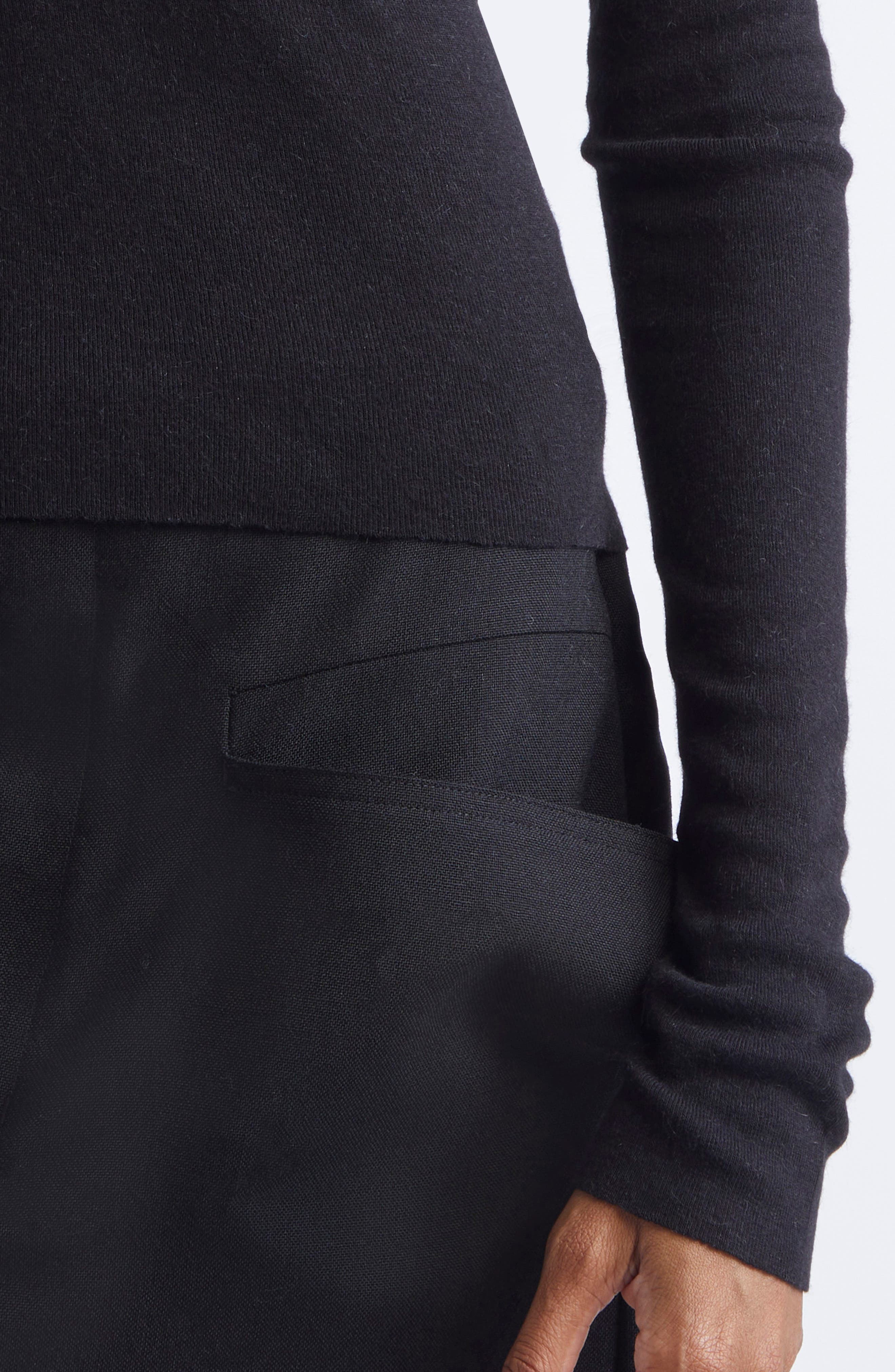 Rick Owens Long Sleeve Rib Crop T-Shirt in Black at Nordstrom - 5