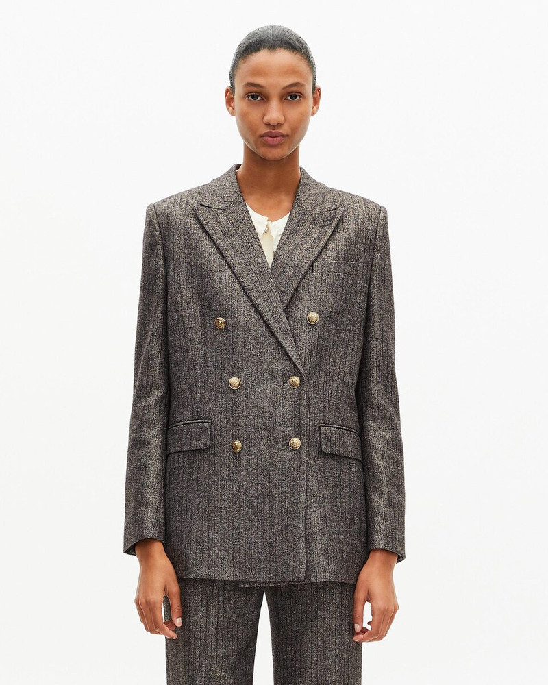 GOLD AND BLACK LUREX HERRINGBONE SUIT JACKET 3