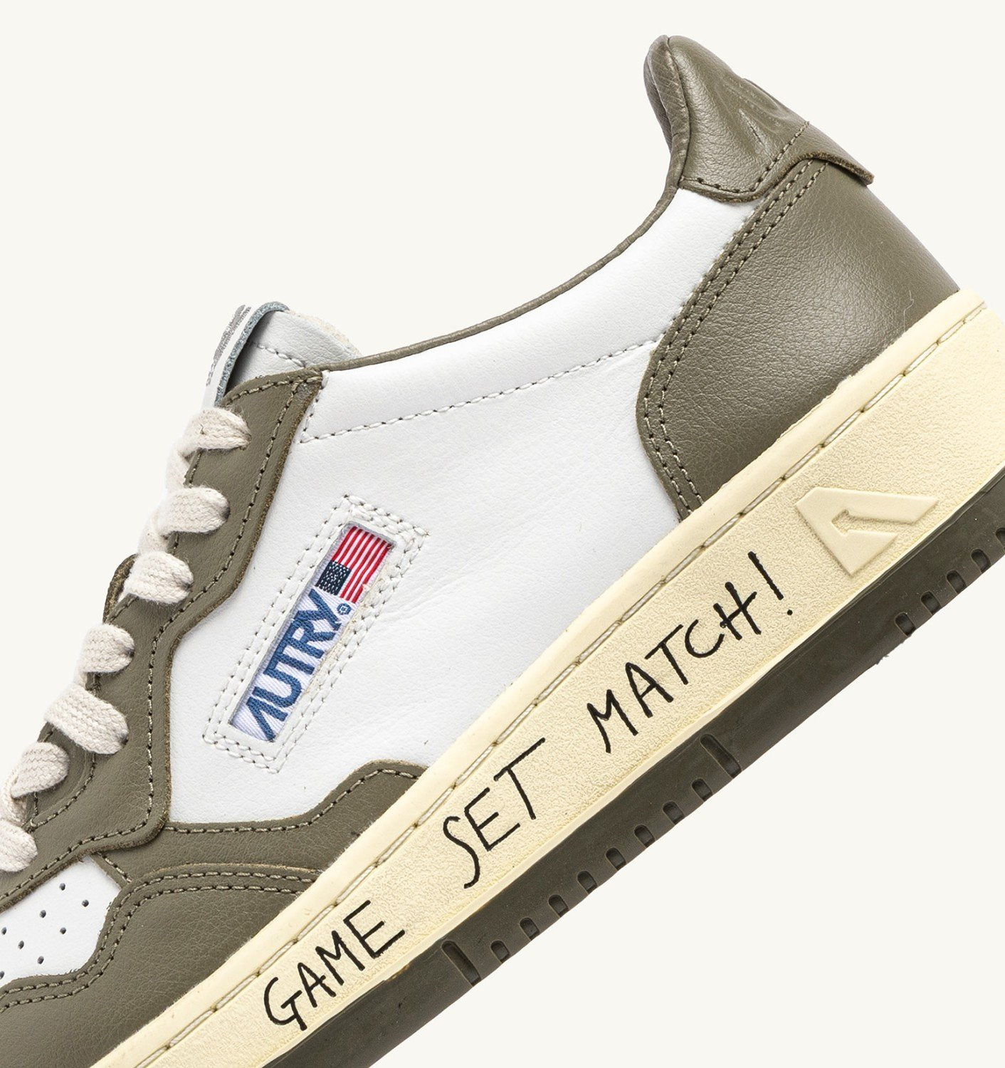 MEDALIST LOW SNEAKERS IN LEATHER COLOR WHITE AND COVERT GREEN WITH LETTERING - 6