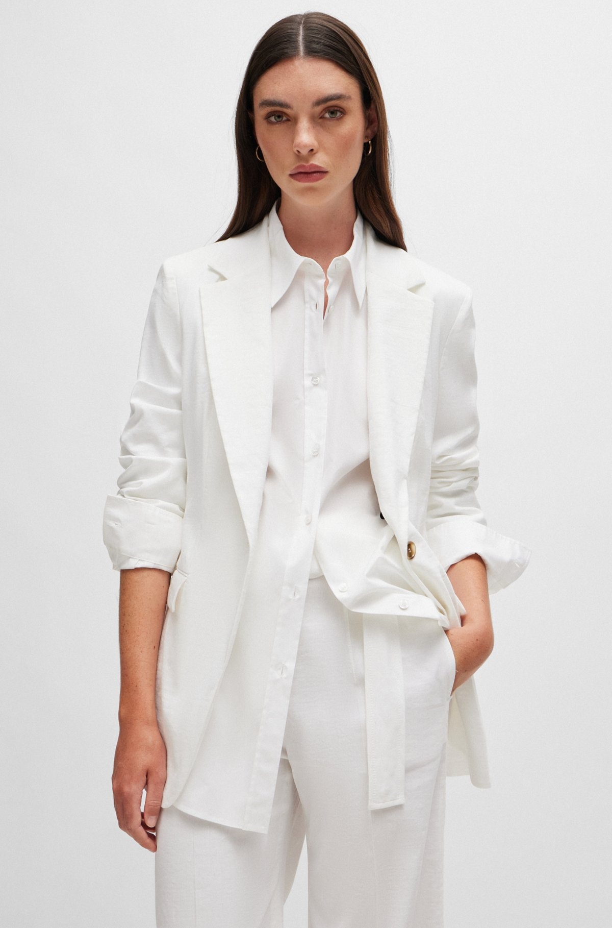 REGULAR-FIT JACKET IN A LINEN BLEND - 5