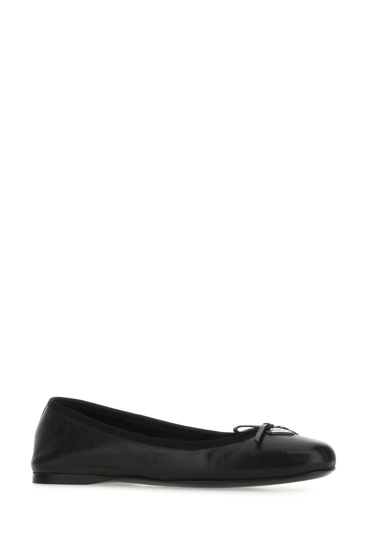 Prada Women Black Nappa Leather Ballerinas - 2