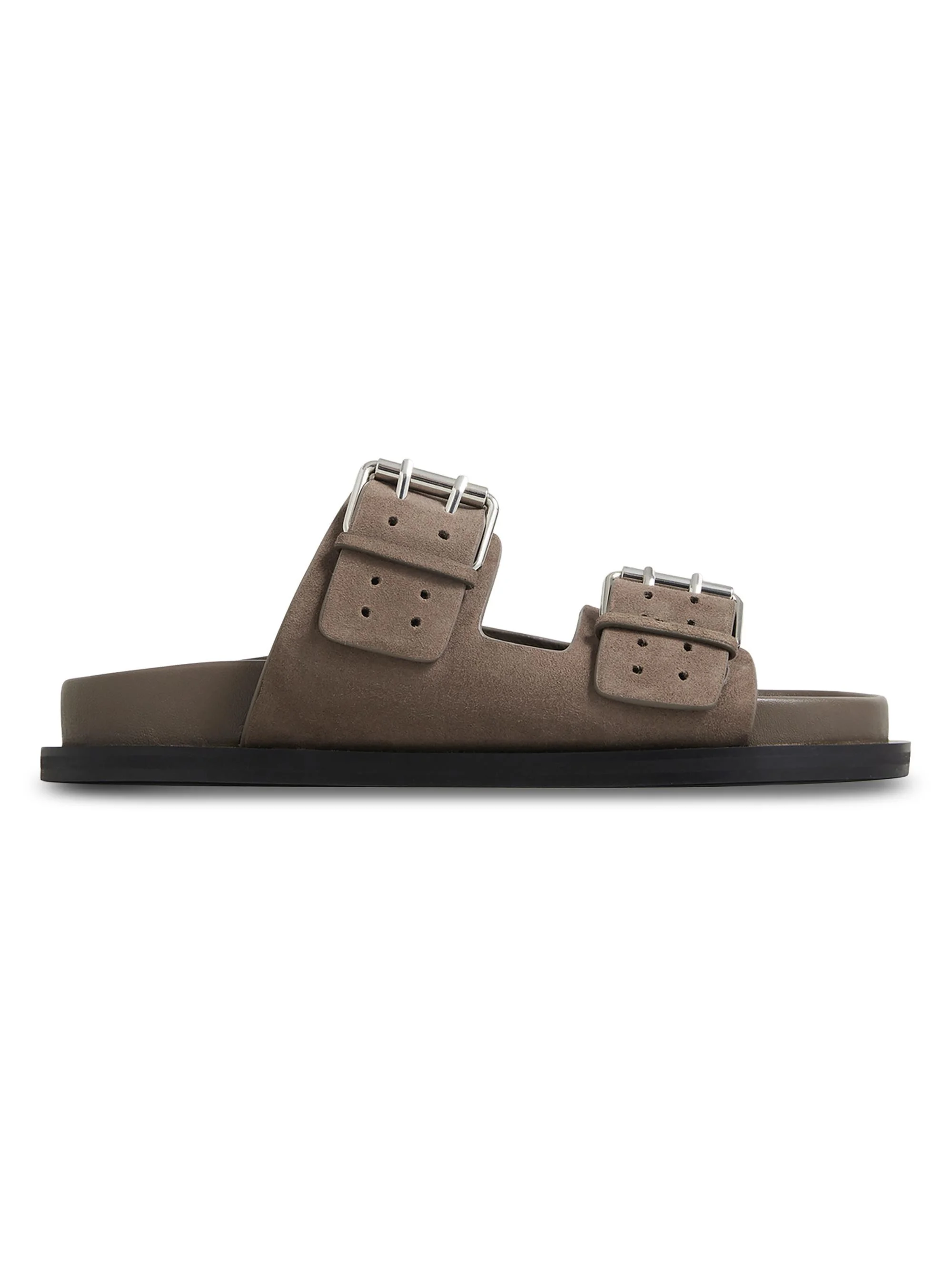 A. Emery Women's Leon Perforated Suede Two-Strap Sandals - Tawny Suede - 1