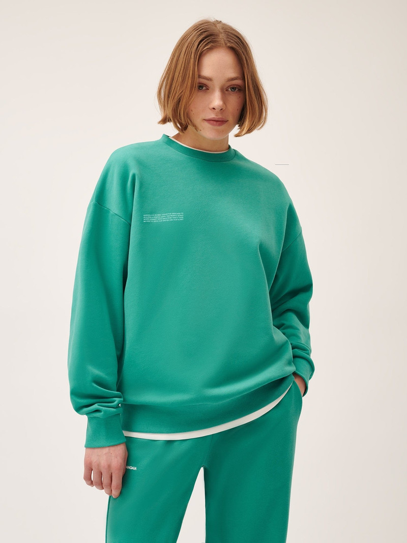 PANGAIA Womens 365 Midweight Sweatshirt - Mangrove-Turquoise outlook