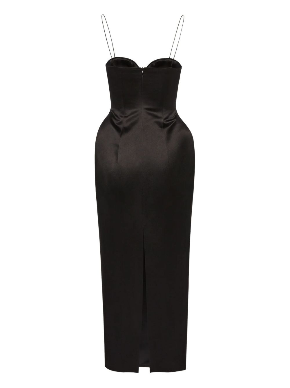 sweetheart-neck silk hourglass midi dress - 2