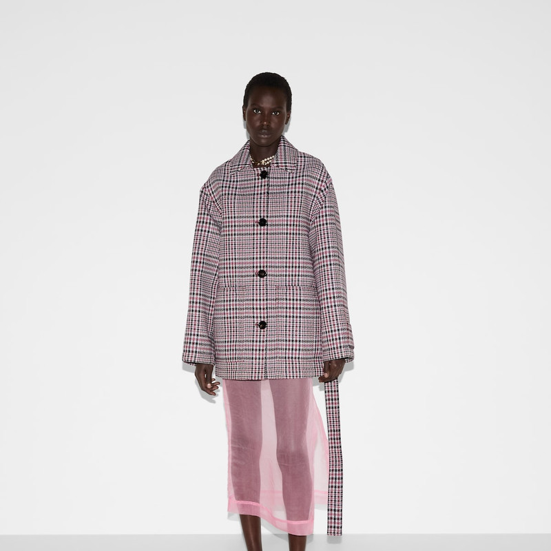 Check wool crêpe jacket 3