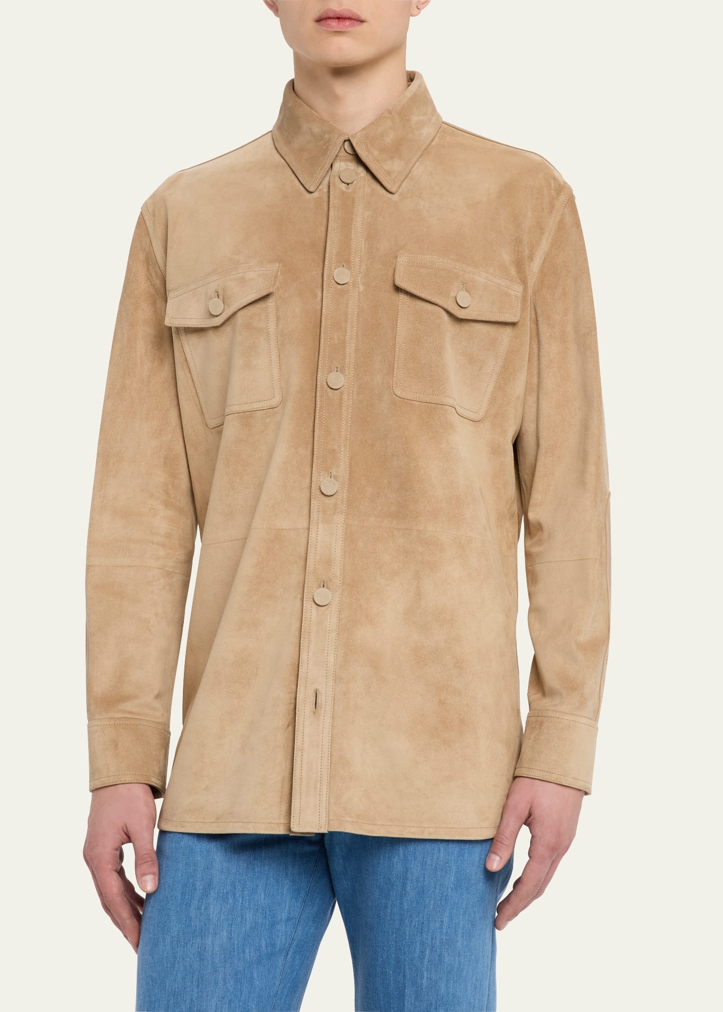 Men's Lucas Suede Overshirt - 4