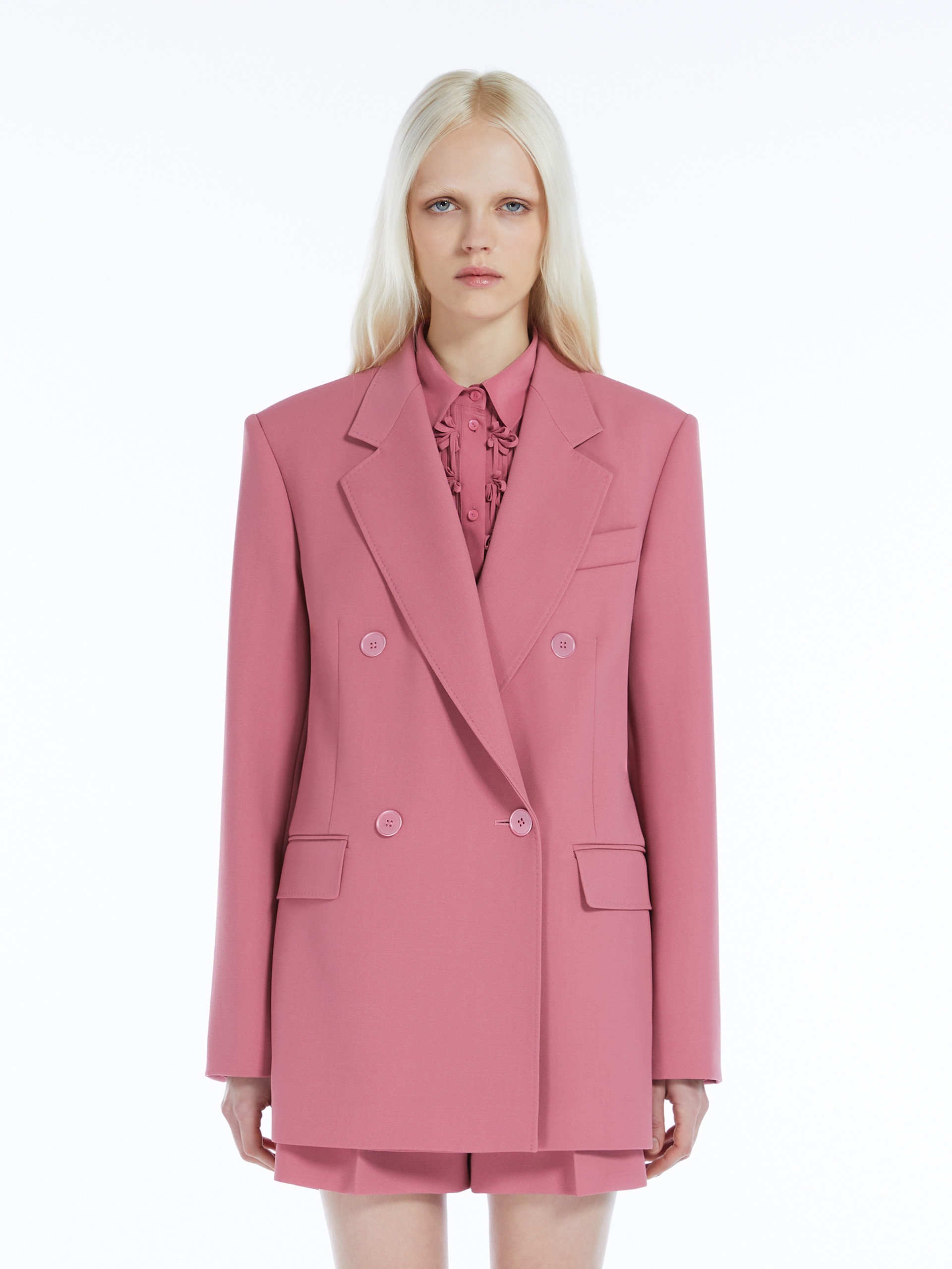 LAMELLA Oversized wool satin crêpe blazer - 3