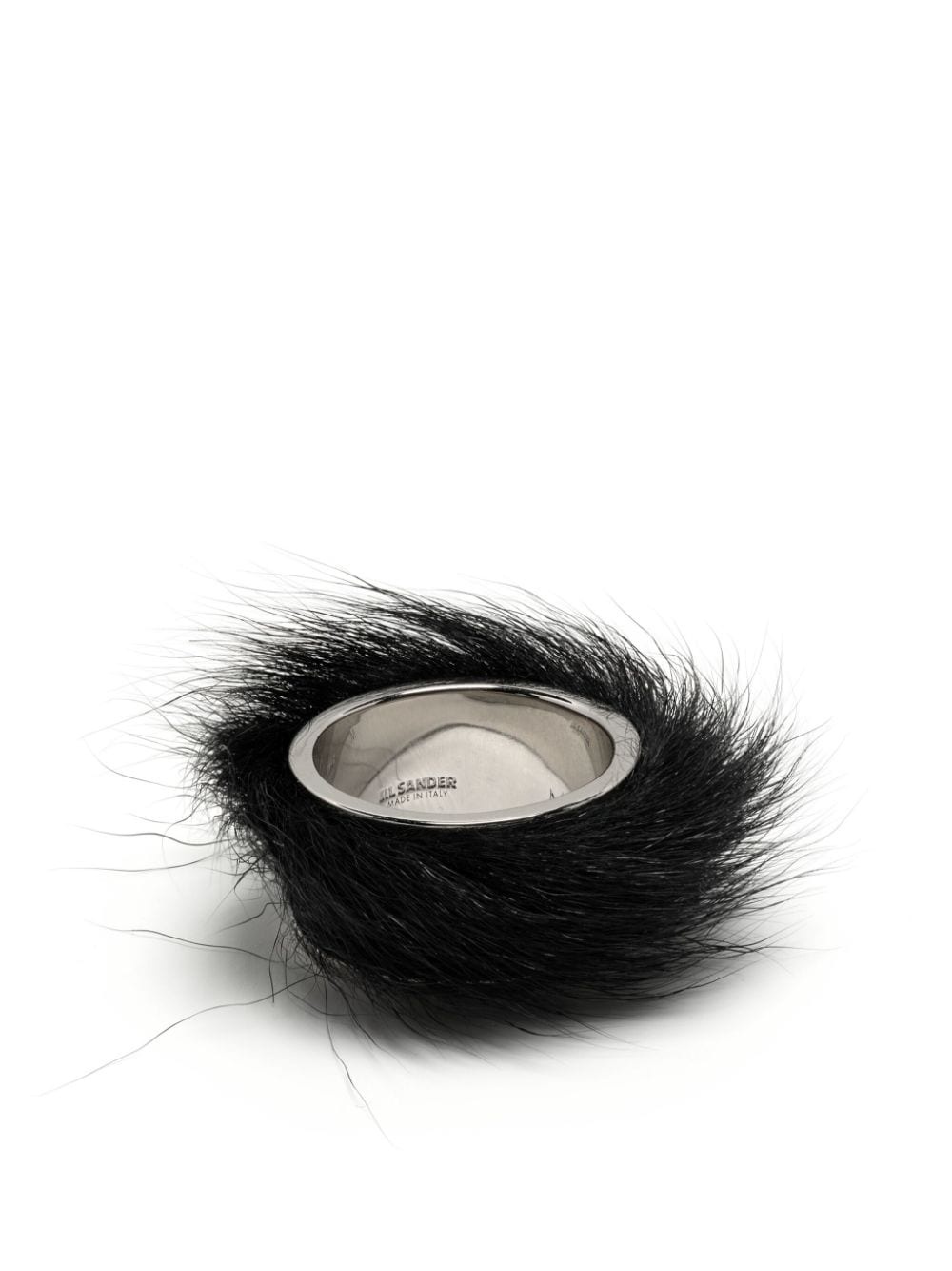 logo-engraved faux-fur ring - 1