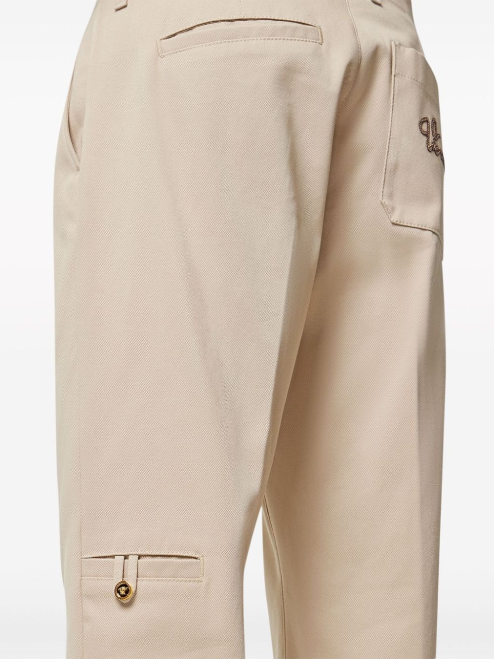 logo-embroidered straight-leg trousers - 4