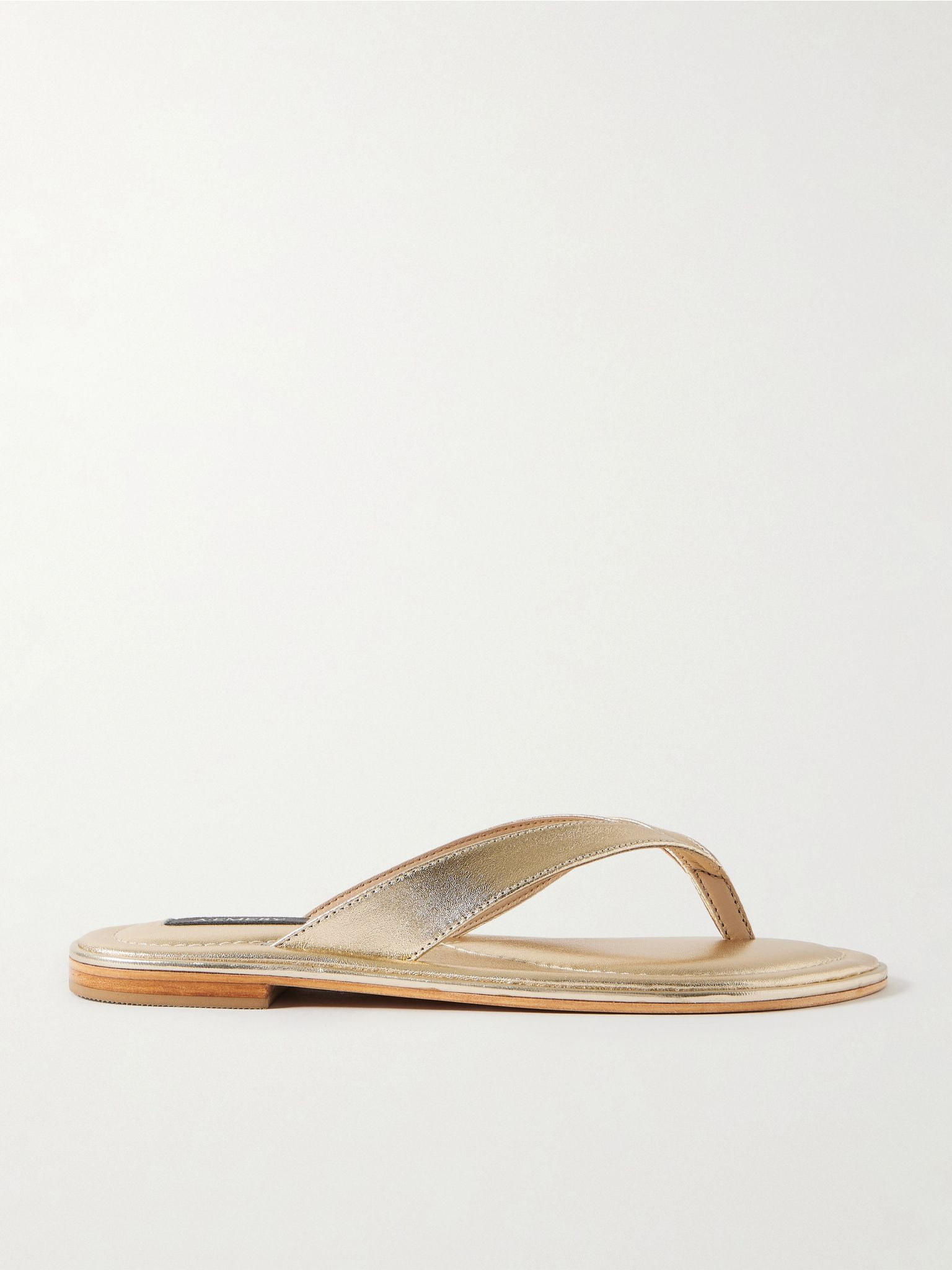 Morgan metallic leather flip flops Gold - 1