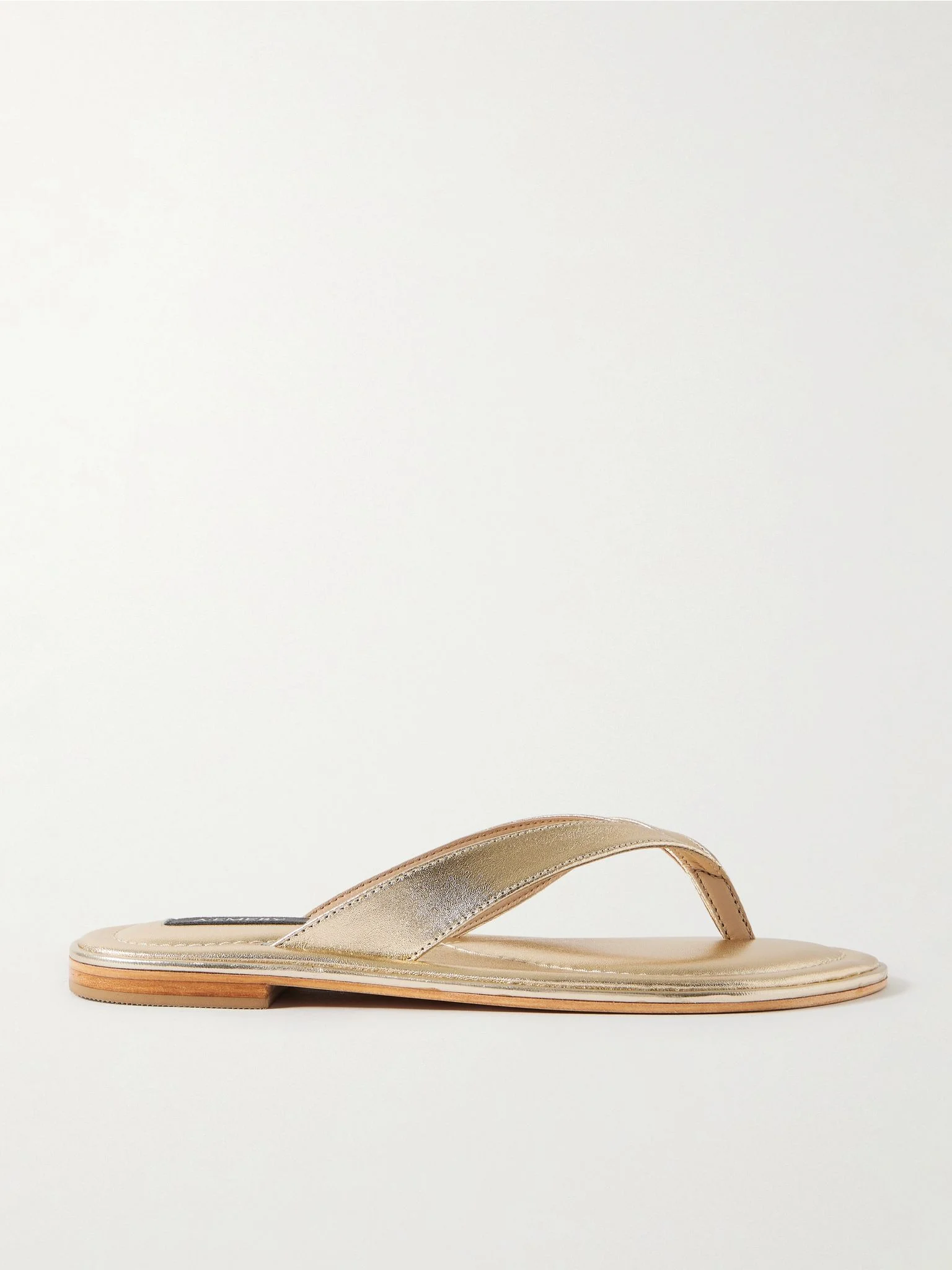 Morgan metallic leather flip flops Gold - 1