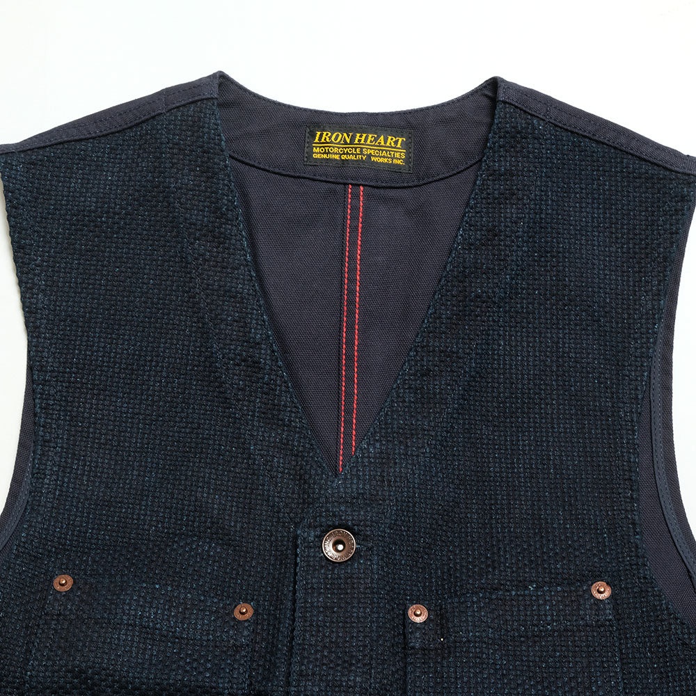 14oz INDIGO DOBBY WORK VEST - IHV-50 - 3