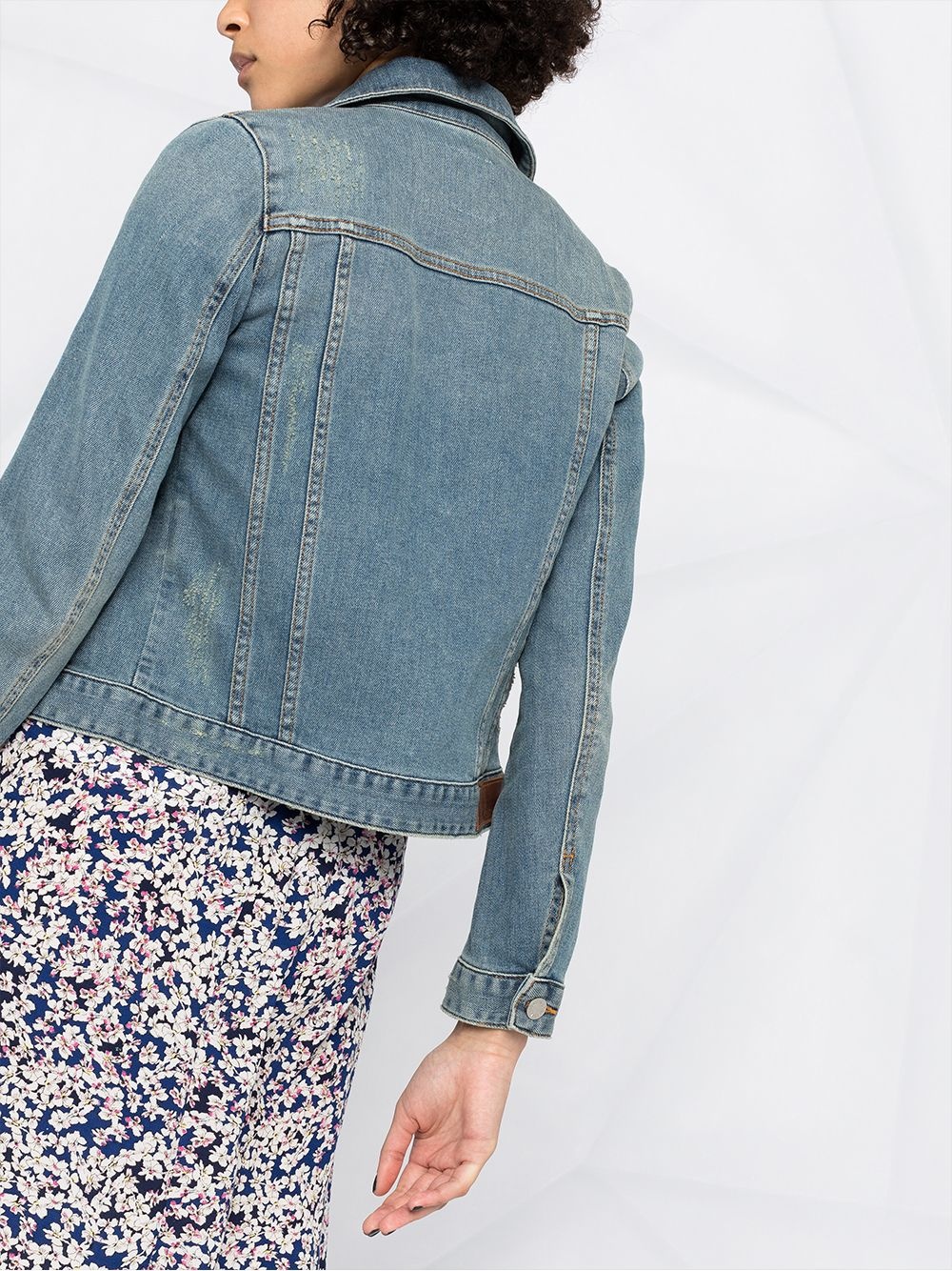 button-front denim jacket - 3