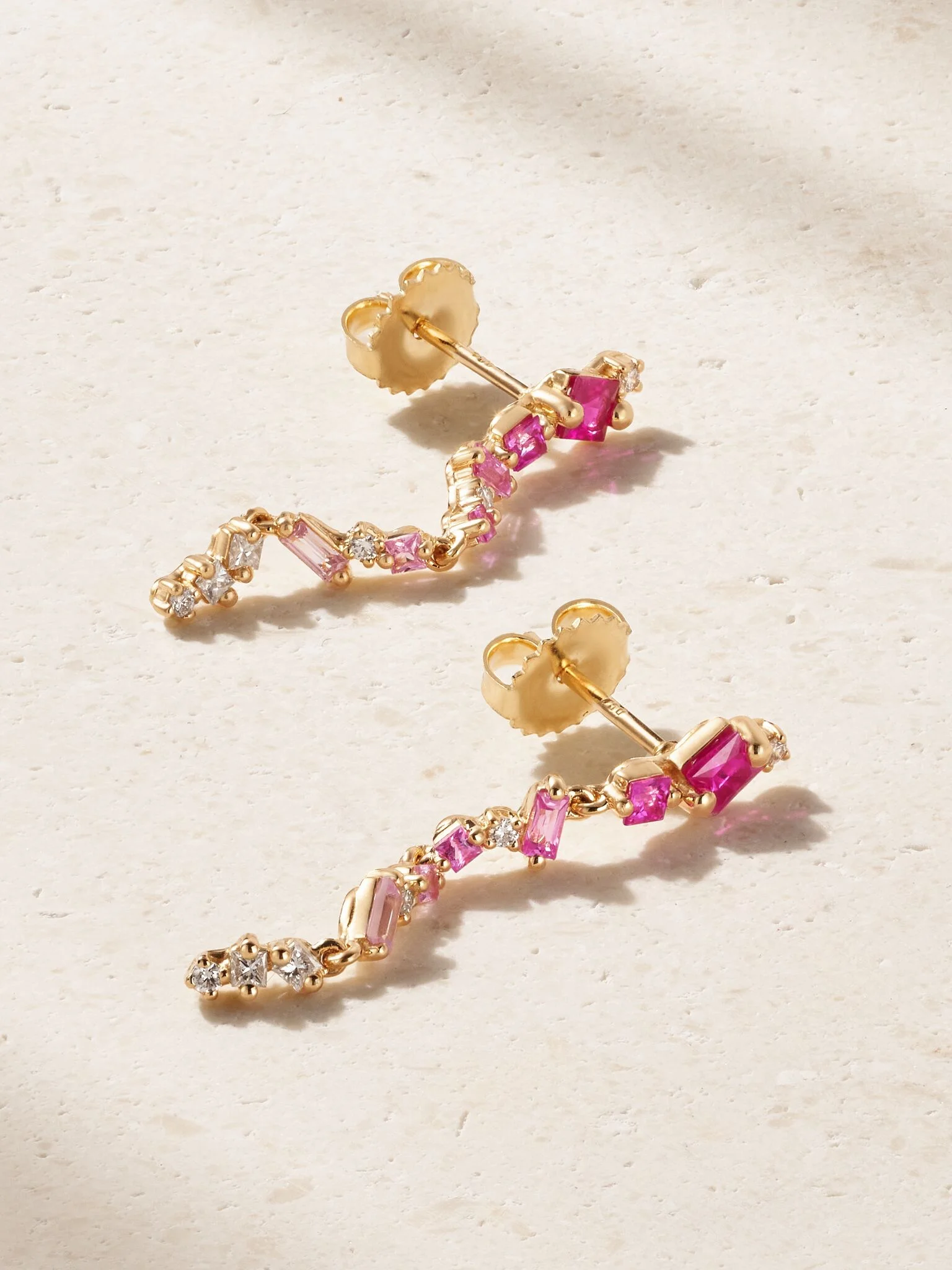 18-karat gold, sapphire and diamond earrings Gold - 1