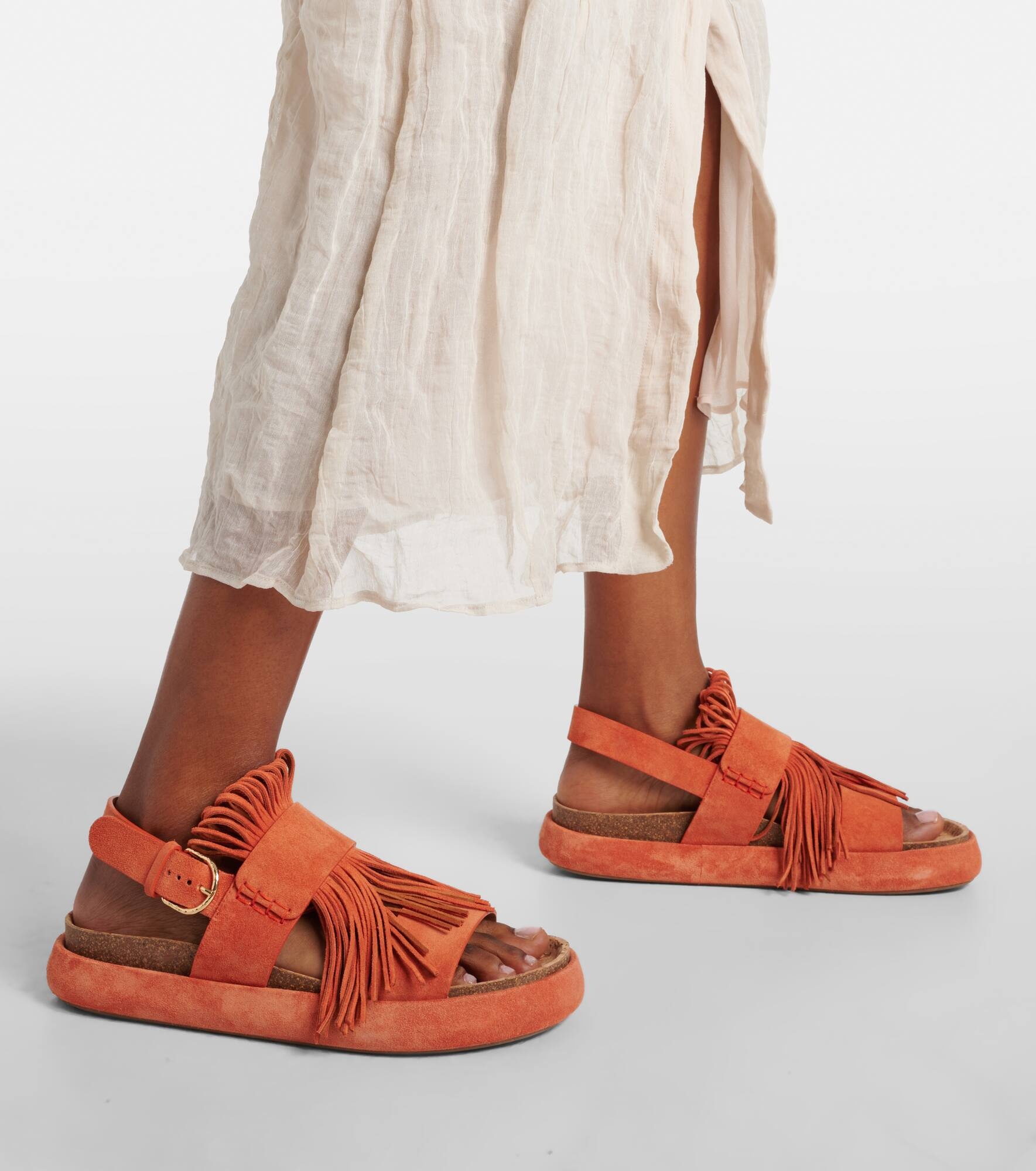 Alba fringed suede sandals - 4