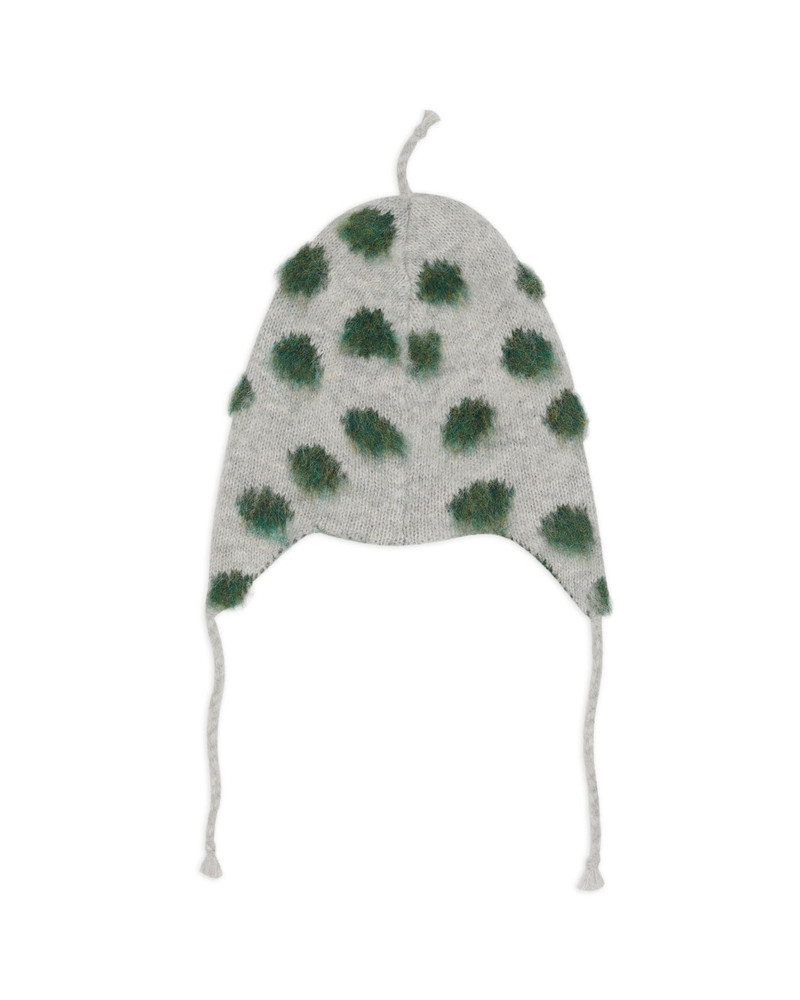 BRAIN DEAD Alpaca Knit Polka Dot Ear Flap Beanie - Olive outlook