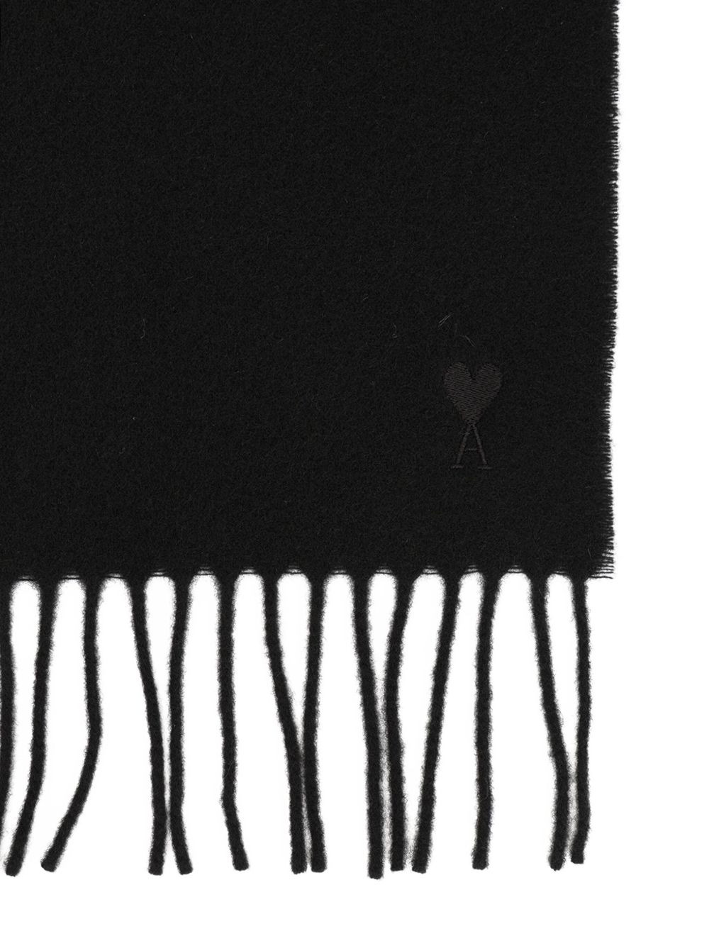 heart-logo fringed scarf - 2