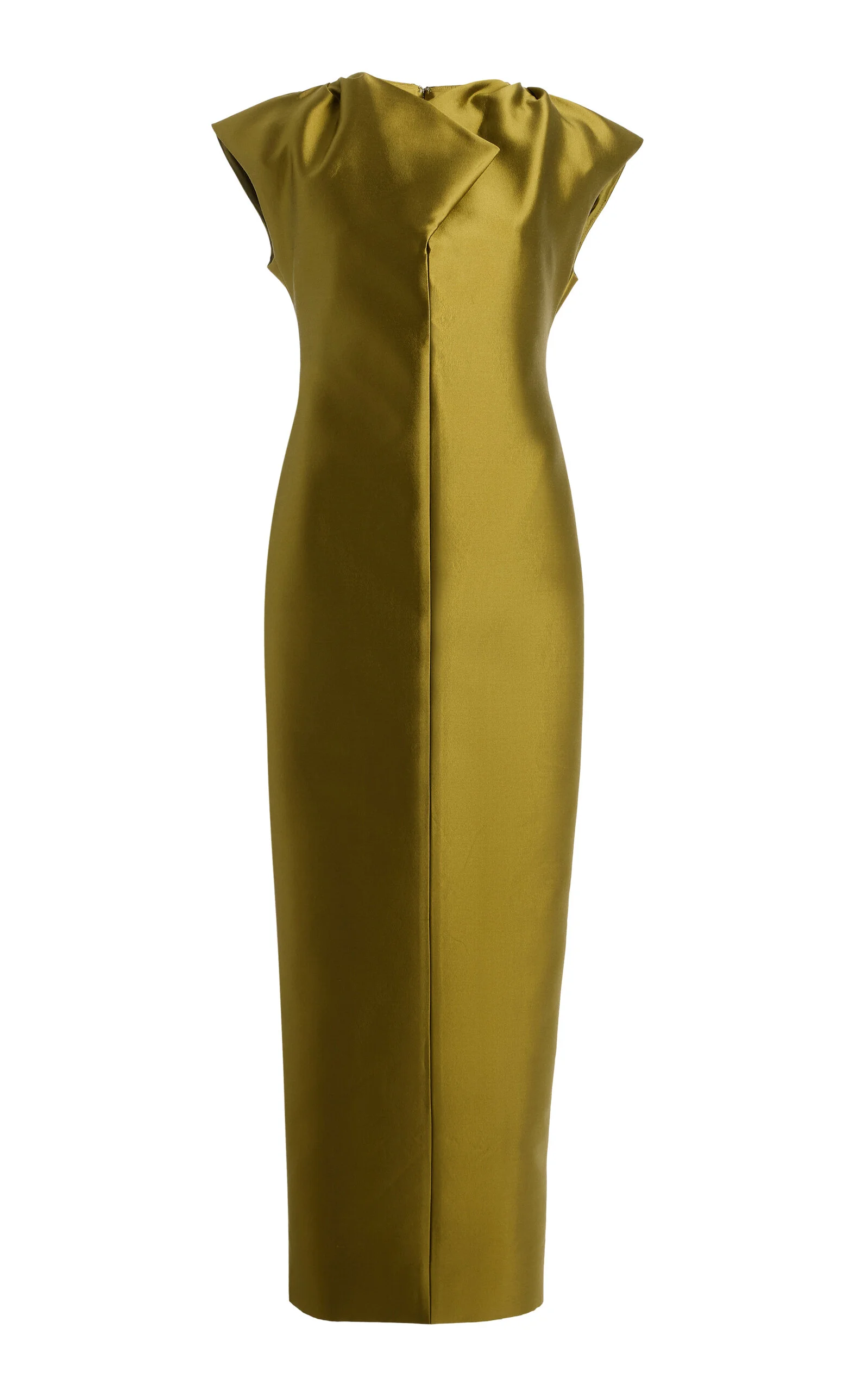 Exclusive Peel Silk-Wool Maxi Sheath Dress green - 1