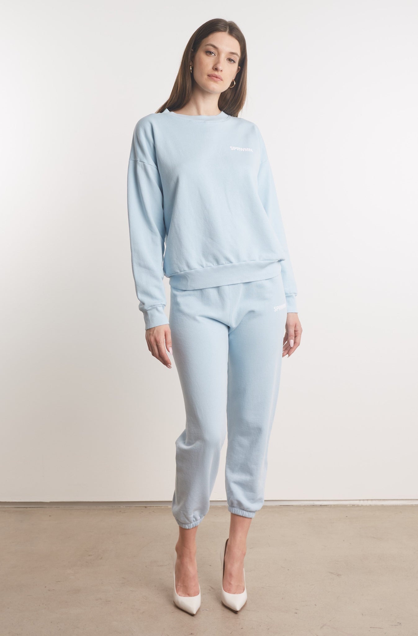 BABY BLUE COTTON TINY LOGO SWEATSHIRT - 2