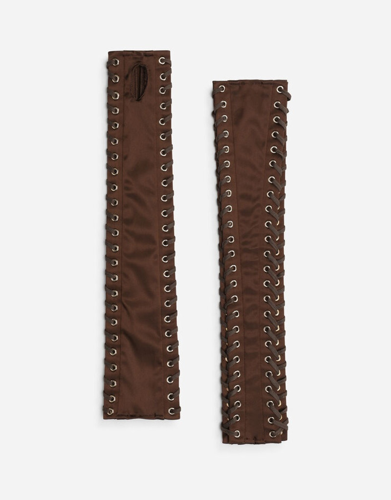 Dolce & Gabbana Satin gloves with eyelet detailing outlook