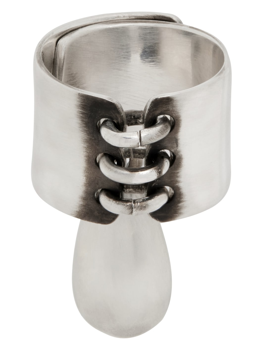 Silver Locking Pearl Ring - 4