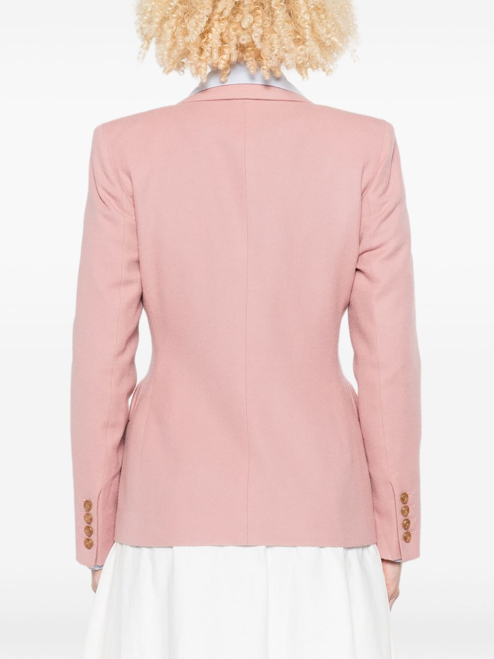 double-breasted round-pockets blazer - 4