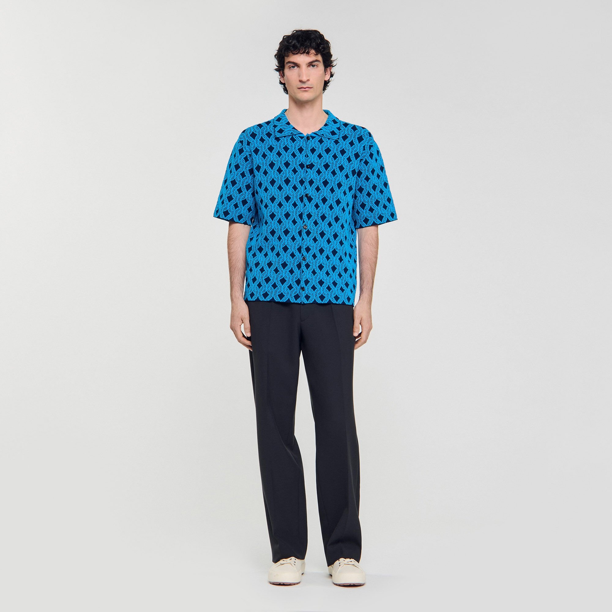 ROPE JACQUARD CARDIGAN SHIRT - 2