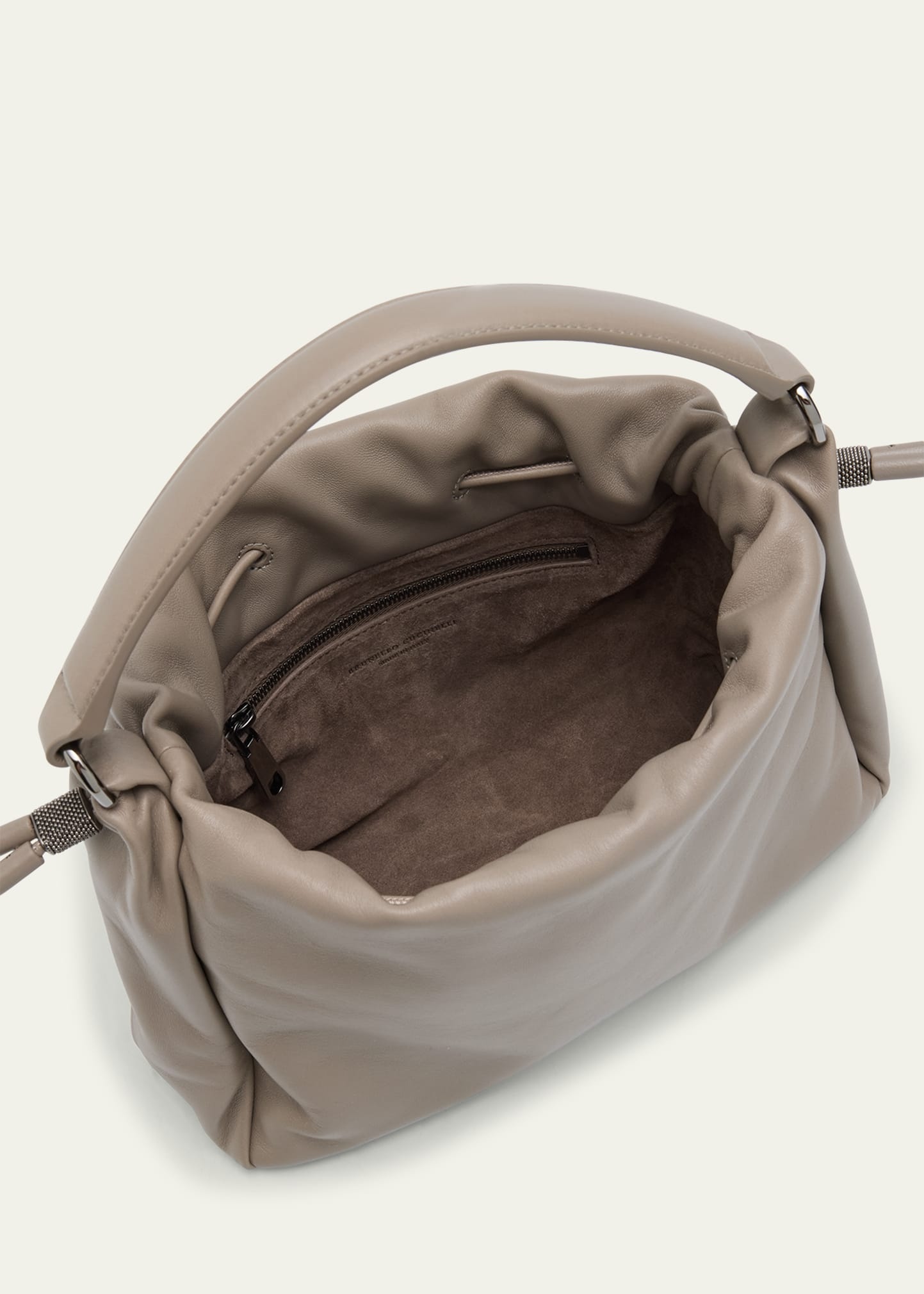 Mini Drawstring Lambskin Top-Handle Bag - 4