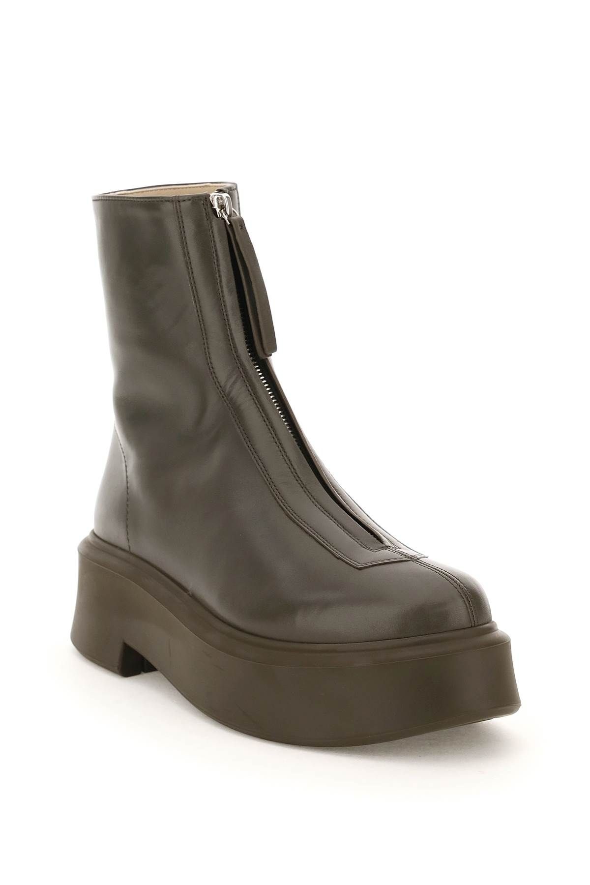 ZIPPED NAPPA LEATHER ANKLE BOOTS - 4