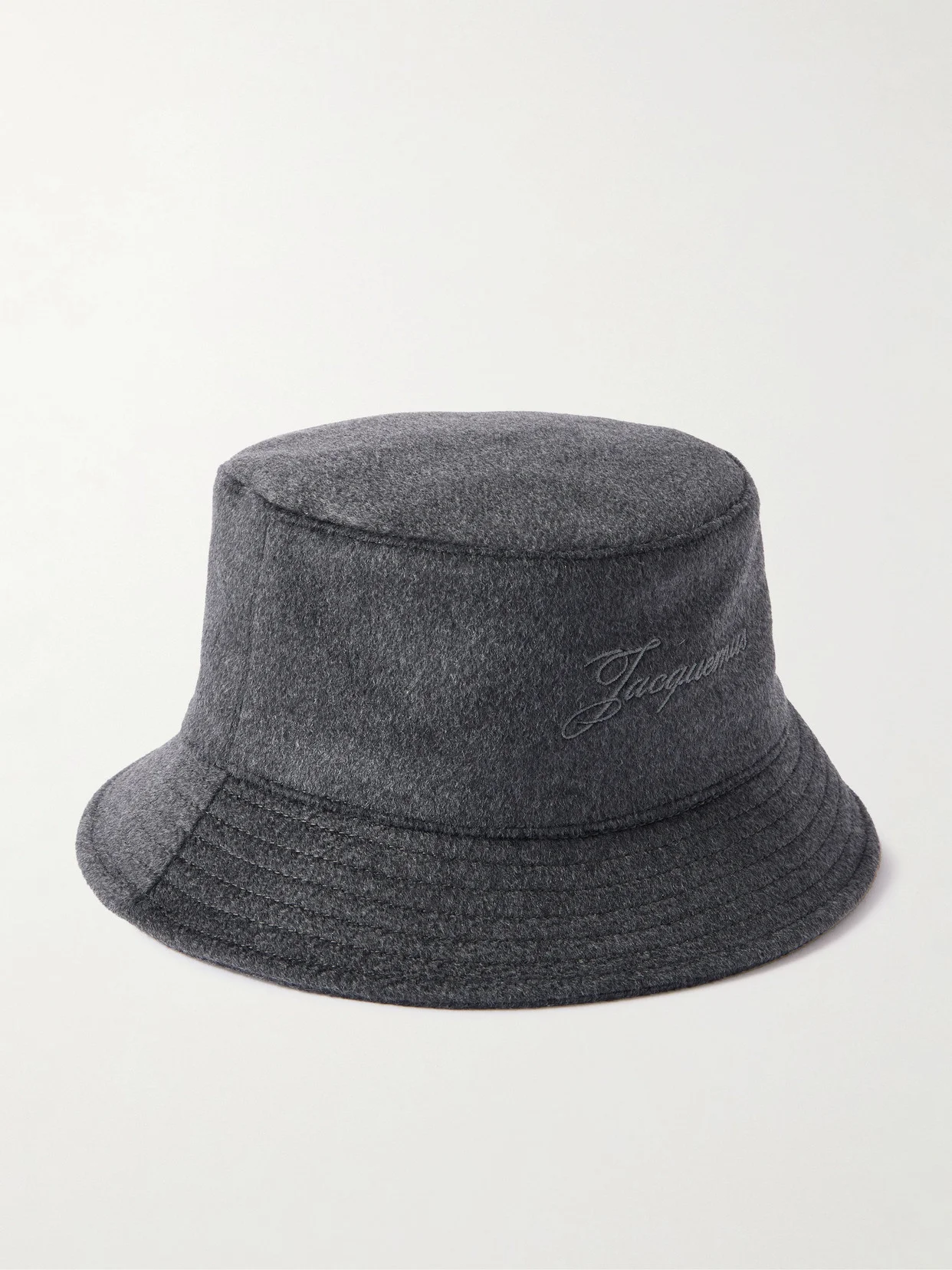 Le Bob Embroidered Wool Bucket Hat - 1