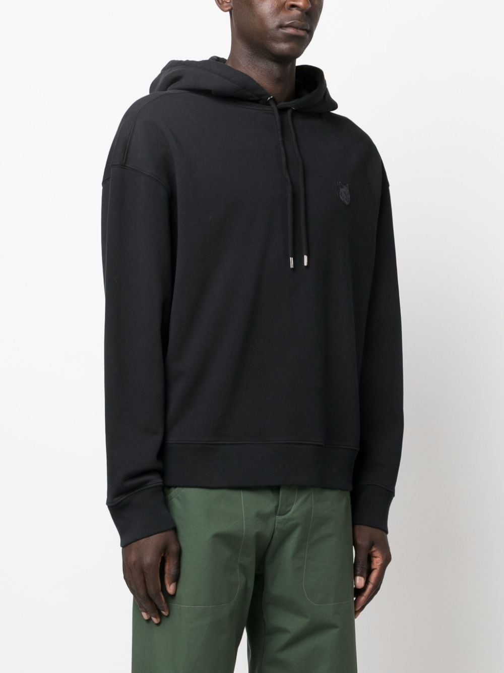 fox-motif cotton hoodie - 3