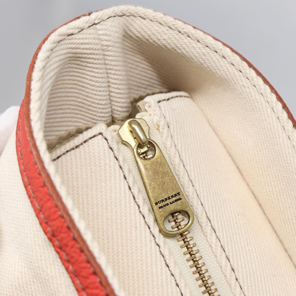 Burberry Blue Label Tote Bag Canvas White Orange - 10