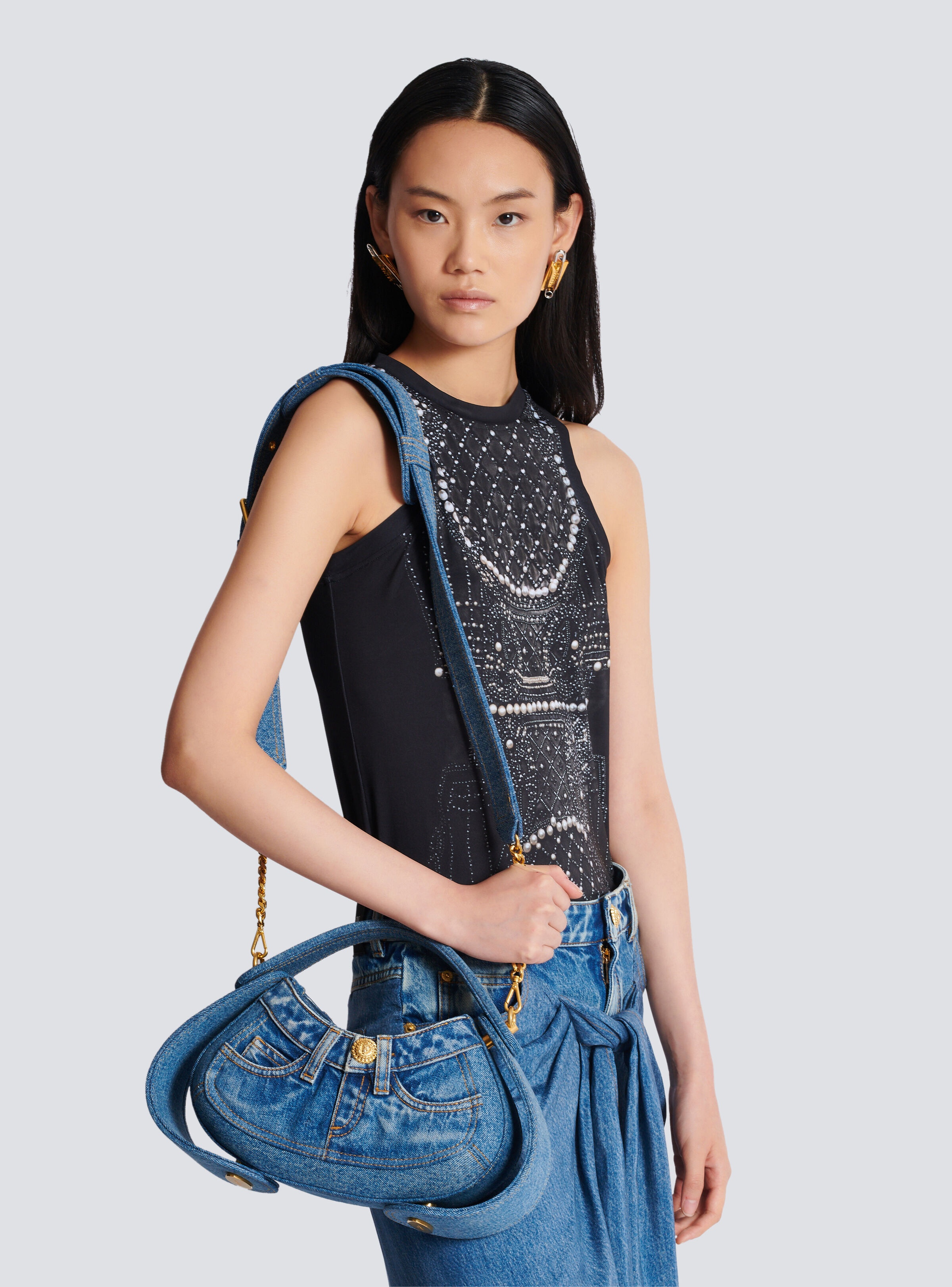 Medium denim Jolie Madame bag - 8