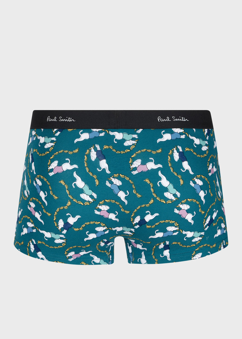 Paul Smith Teal 'Sausage Dogs' Print Boxer Briefs outlook