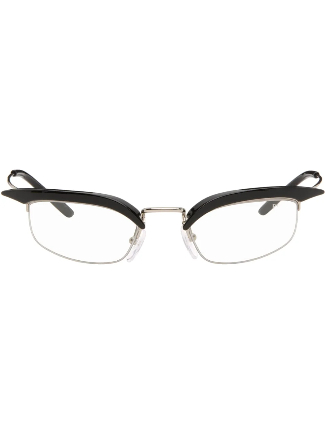 Black Catwalk Angular Cateye Glasses - 1