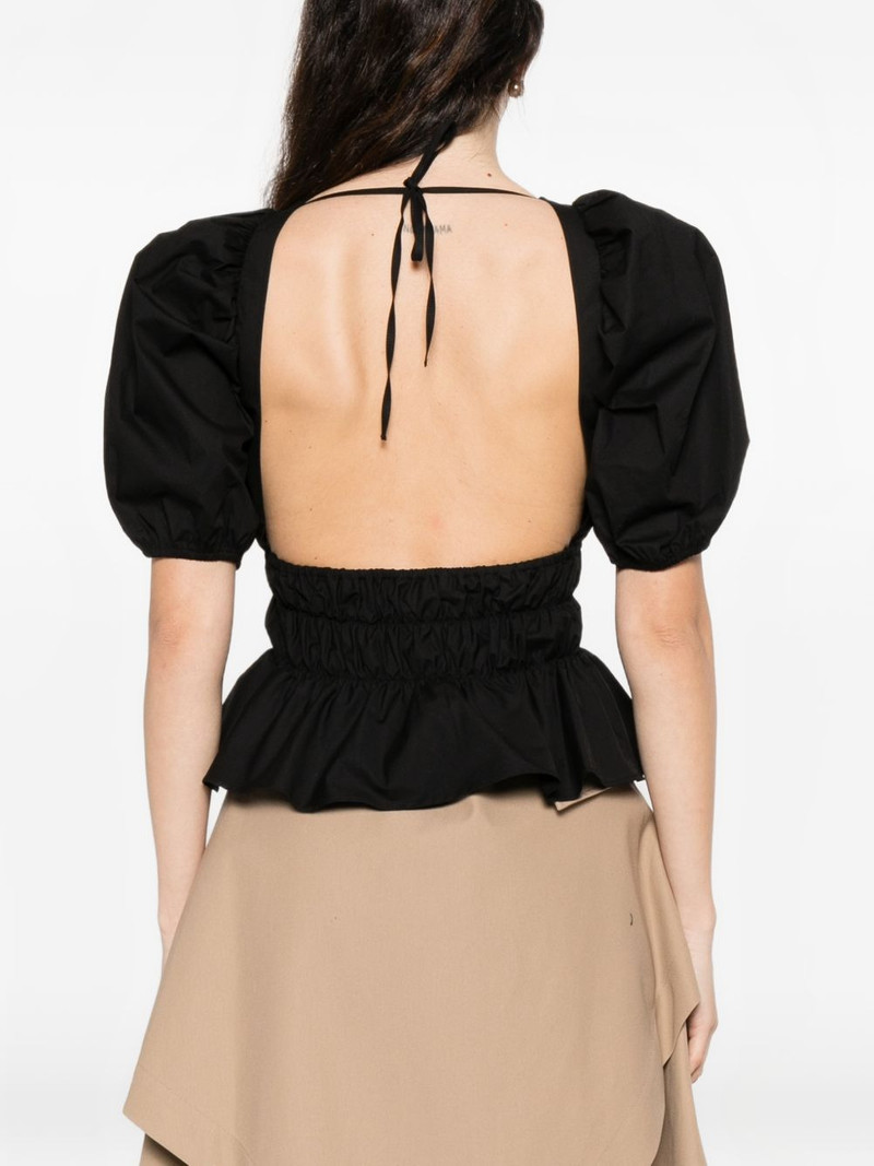 Joandra smocked puff-sleeve top 4