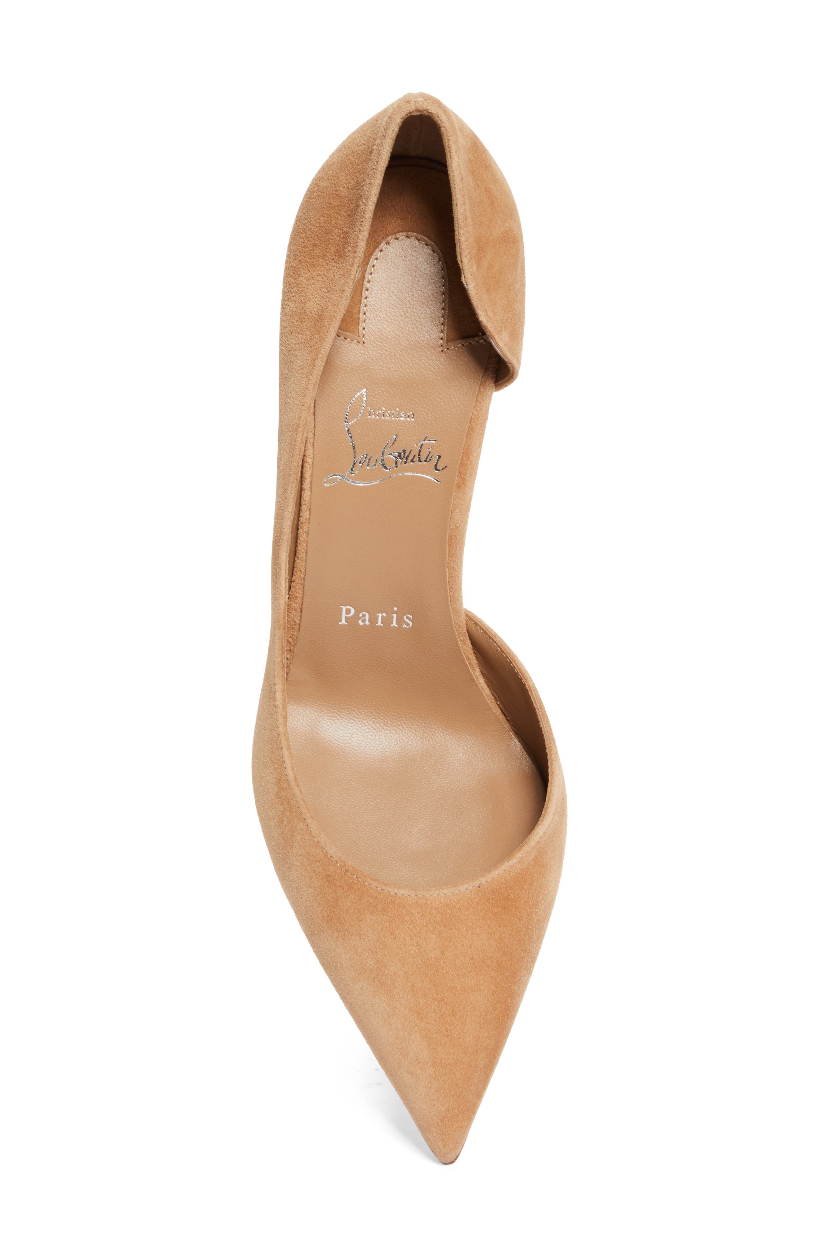 Christian Louboutin Iriza Pointed Toe Half d'Orsay Pump in Lionne/Lin Lionne at Nordstrom - 5