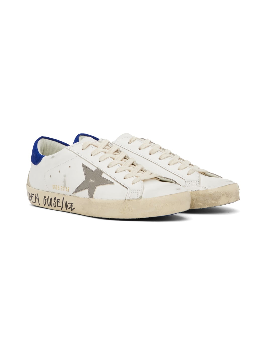 White & Blue Super-Star Classic Sneakers - 4