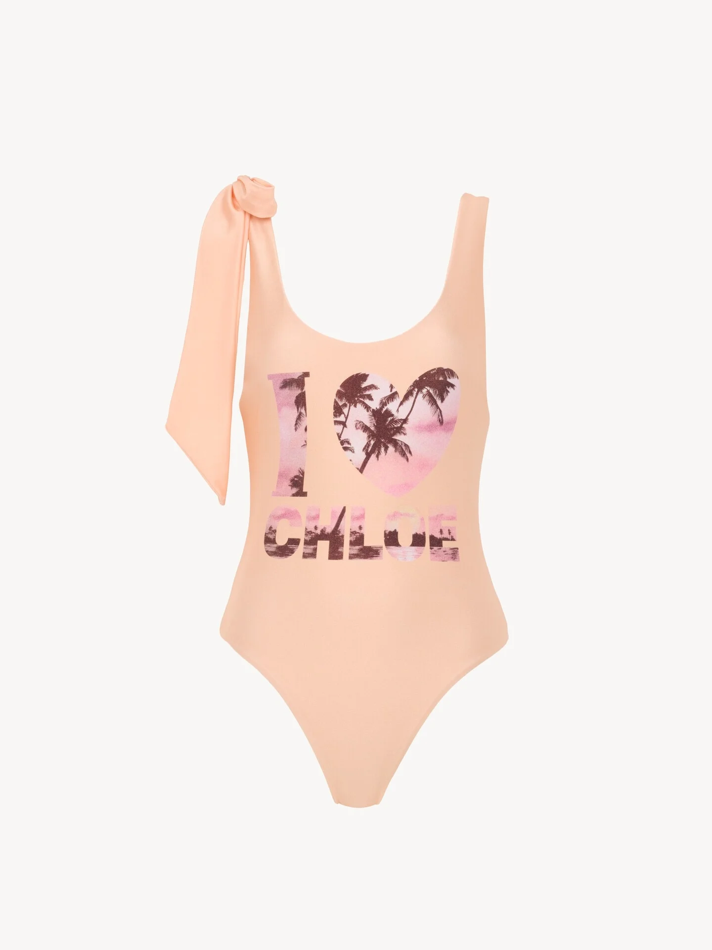 KNOTTED-STRAP ONE-PIECE LOGO SWIMSUIT - 1