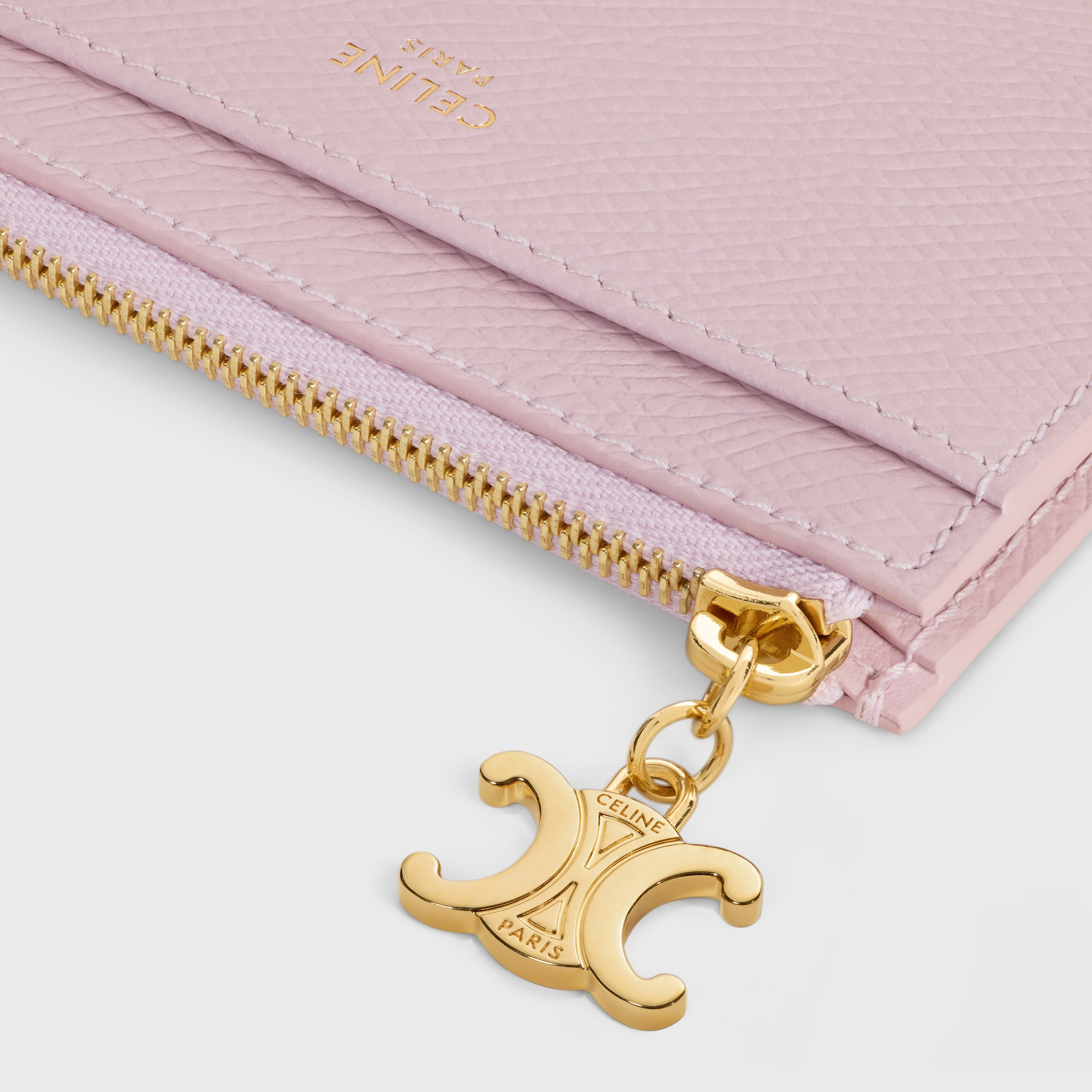 ZIPPED CARD HOLDER TRIOMPHE CHARMS IN GRAINED CALFSKIN - 4