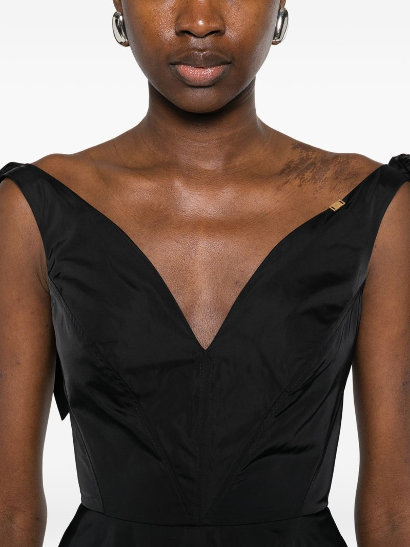 tie-shoulder V-neck midi dress 5