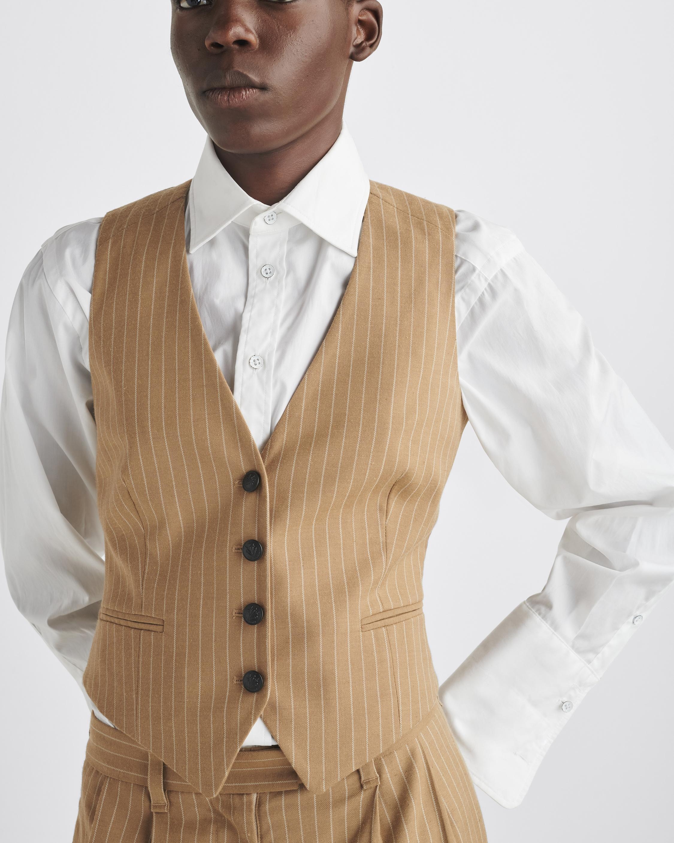 Priya Striped Wool Vest
Tailored Fit - 6